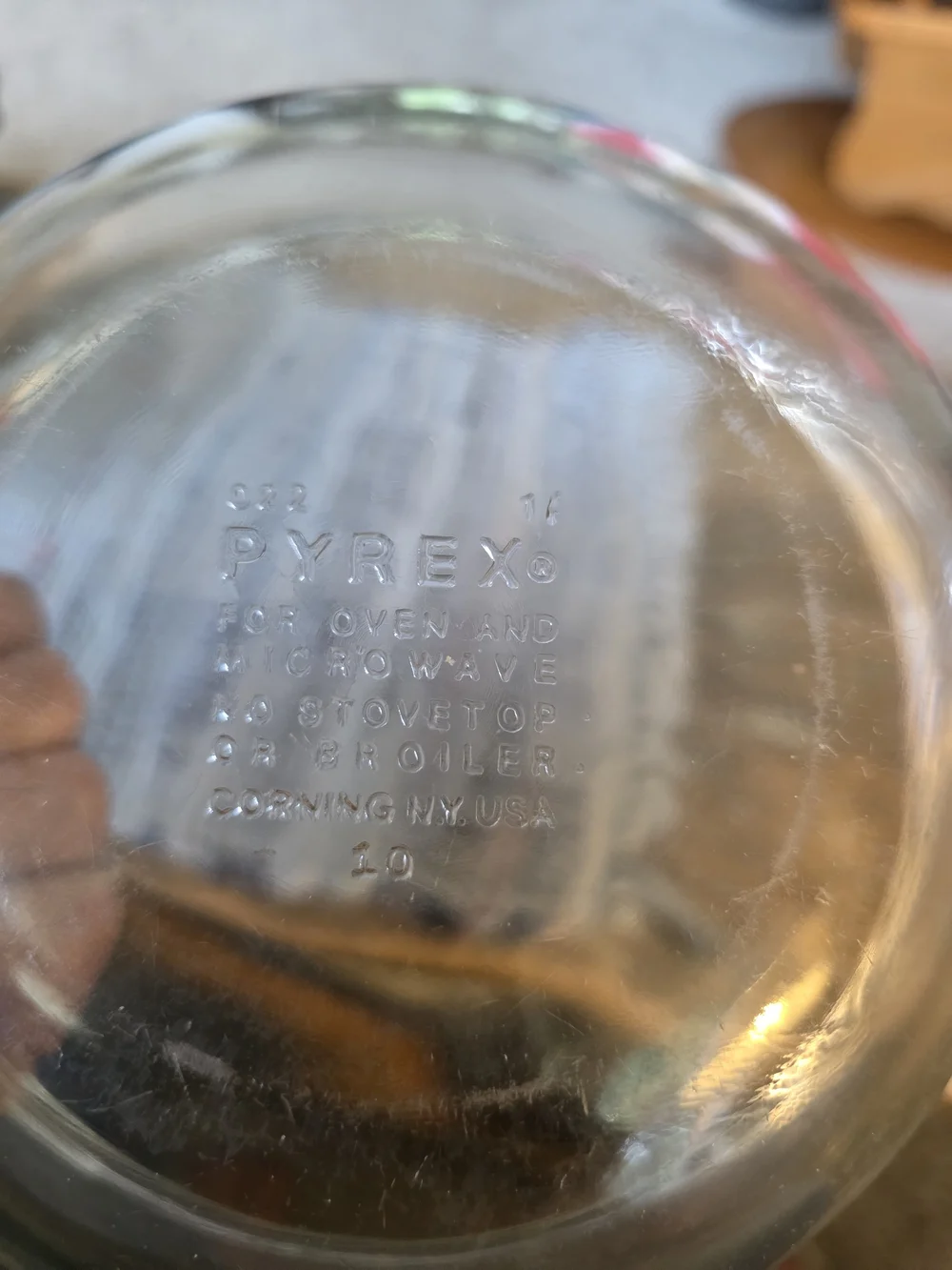 Pyrex 1 Quart 022 Clear Glass Mixing Bowl with Handles